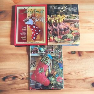 Lot of 3 Better Homes And Gardens Christmas From The Heart Crafts Cookbooks More